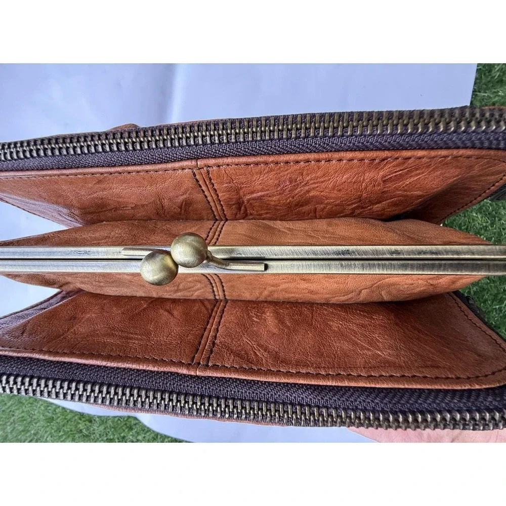 Vintage Hayden Harnett Shoulder Bag Brown Leather